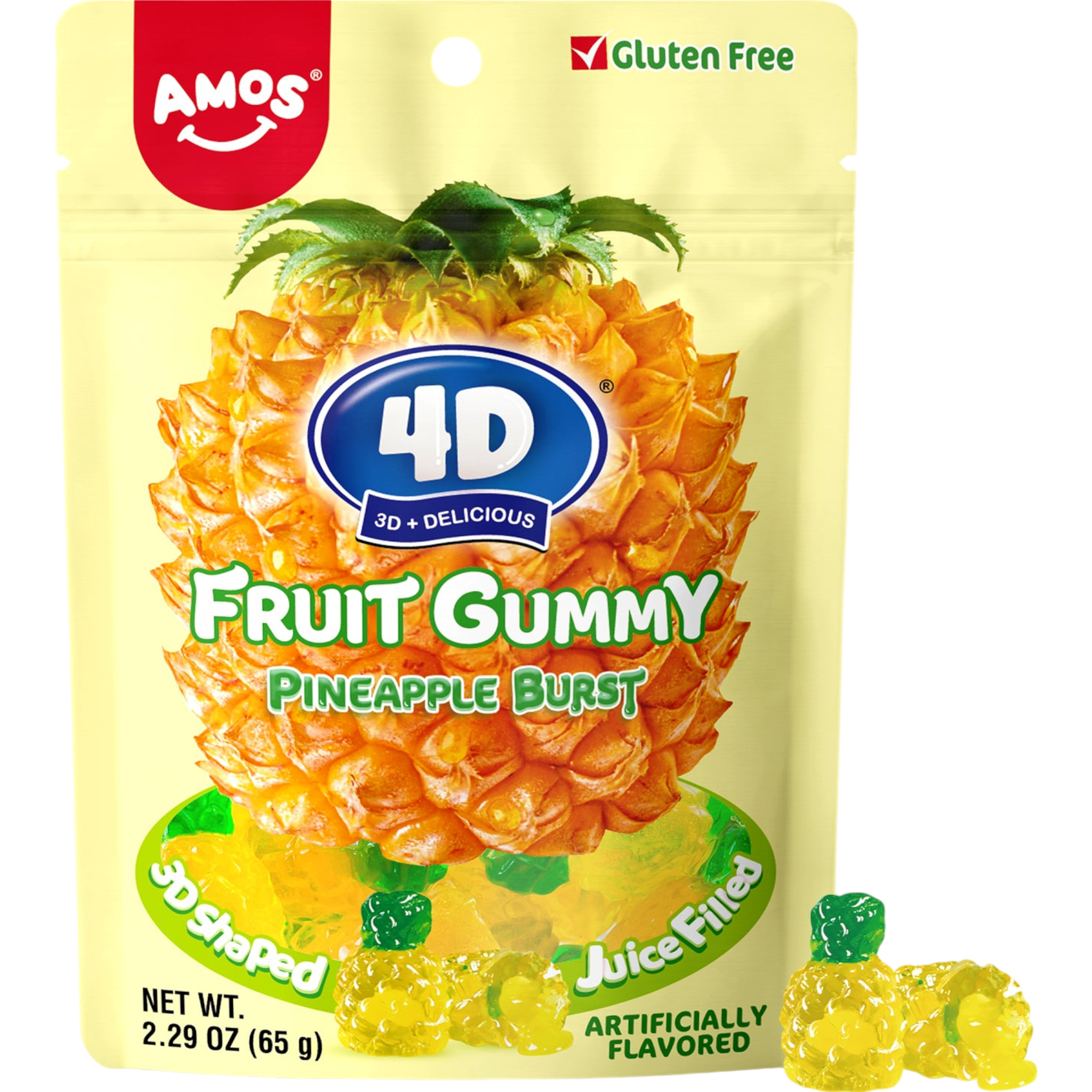 Amos Peelerz 4D Pineapple Burst Gummies 6 oz 12 Count | Cow Crack