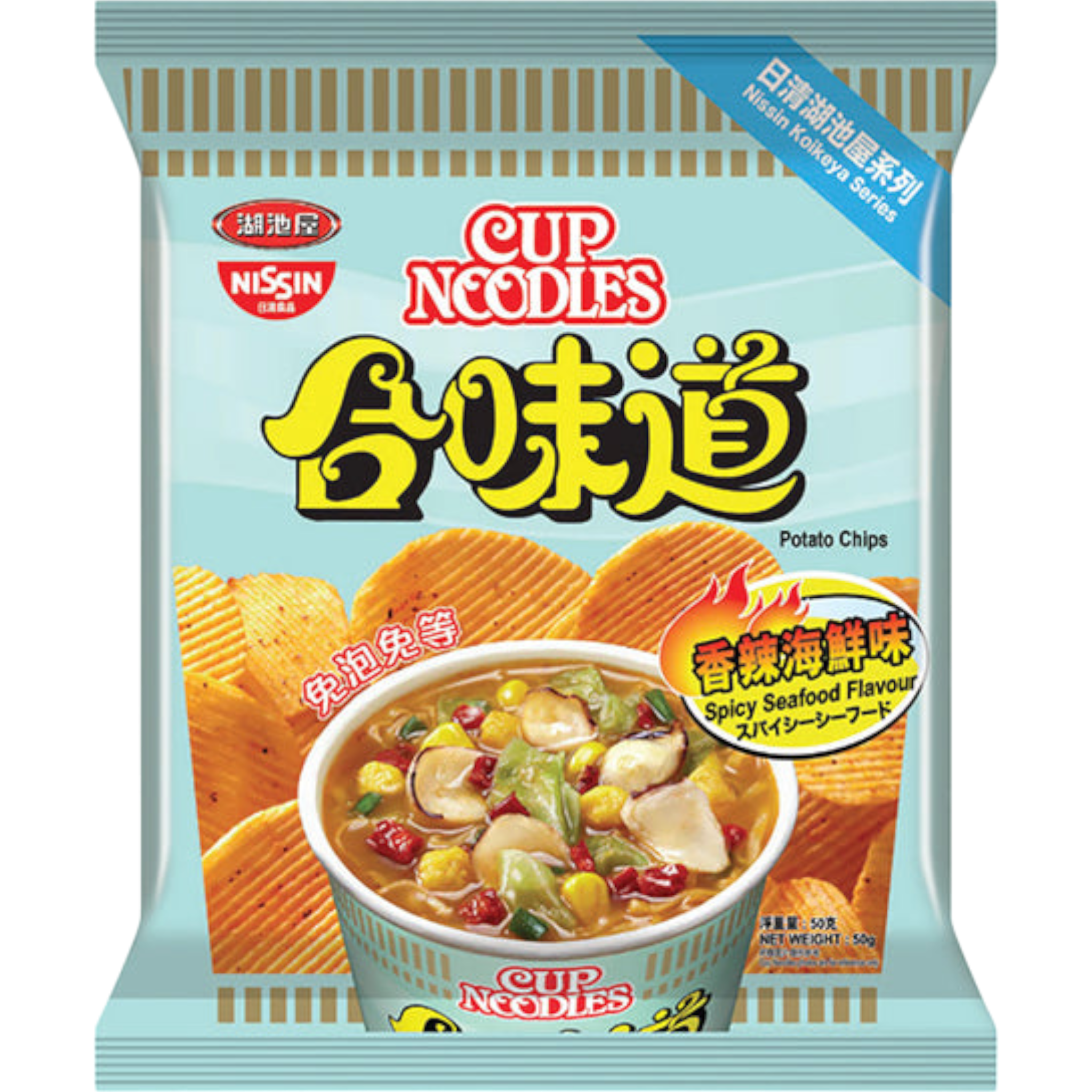 Nissin Cup Noodles Spicy Seafood Chips 20 Count | Cow Crack Wholesale