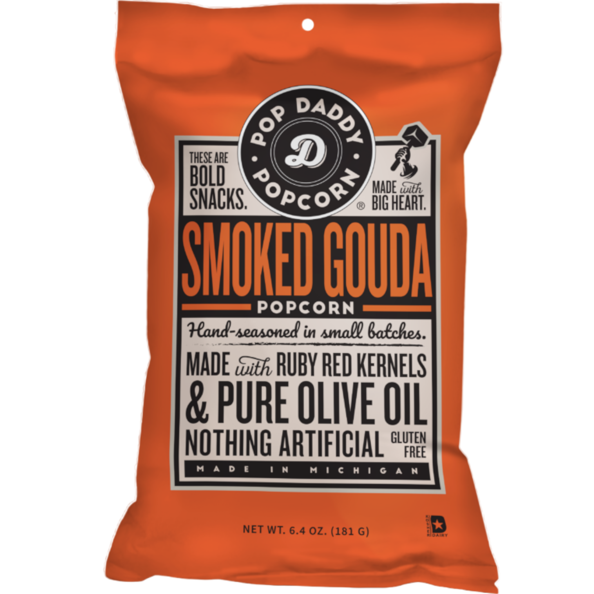 Pop Daddy Smoked Gouda Popcorn 6.4 OZ Cow Crack Wholesale