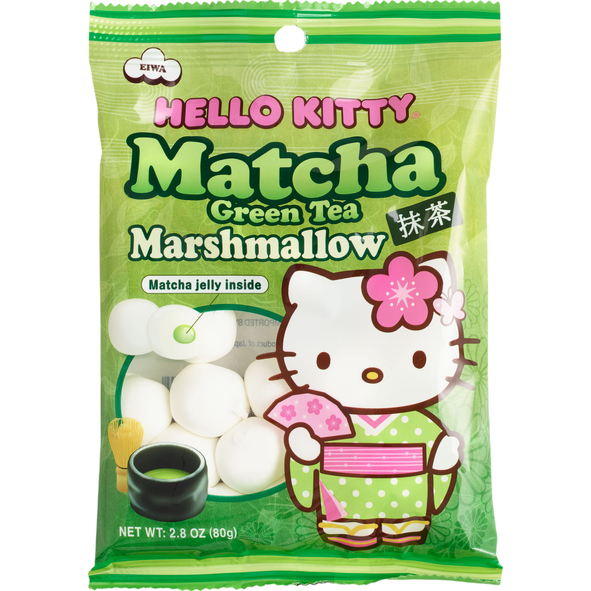 Hello Kitty Green Tea Marshmallow 6 Count Cow Crack Wholesale