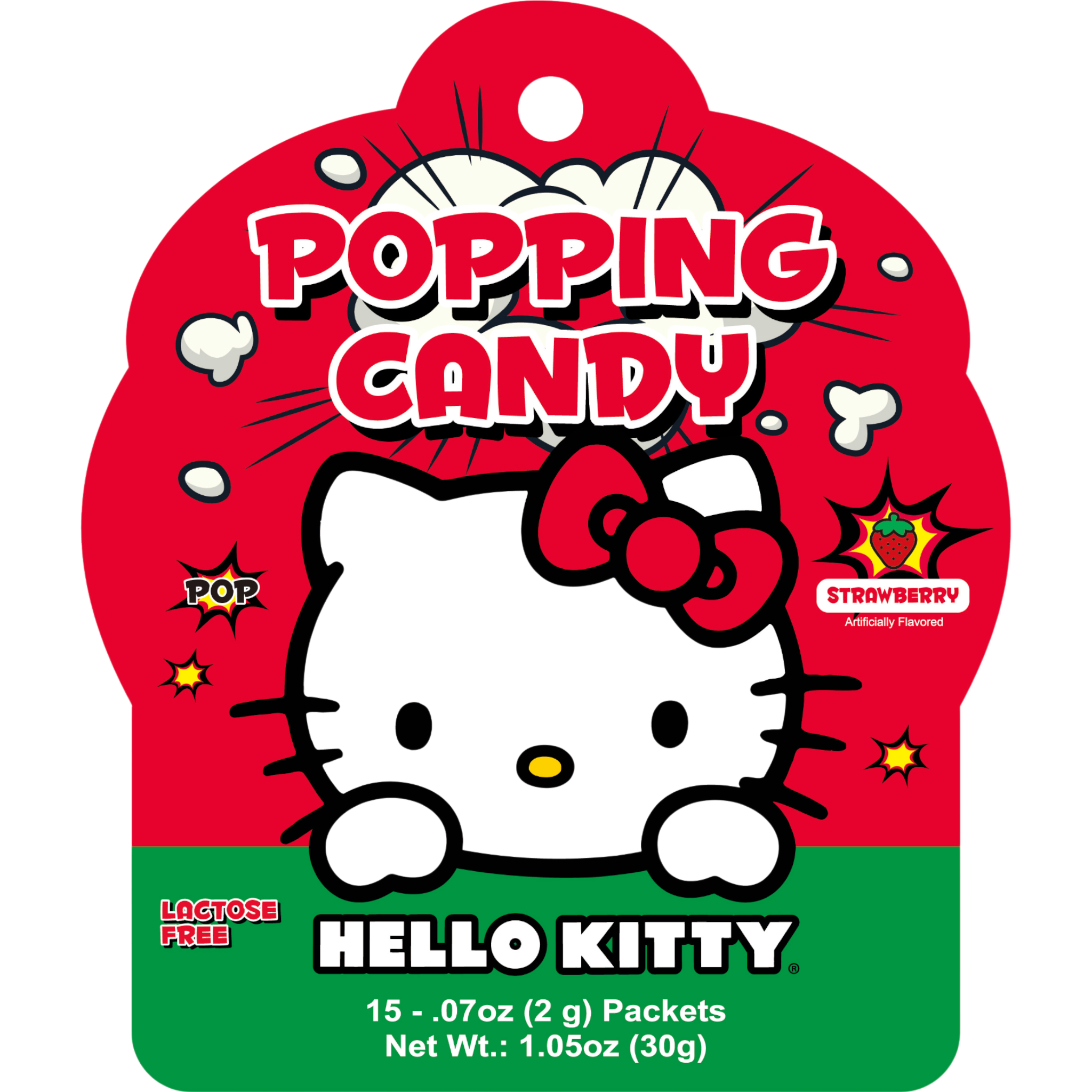 Sanrio Hello Kitty Strawberry Popping Candy 12 Count | Cow Crack