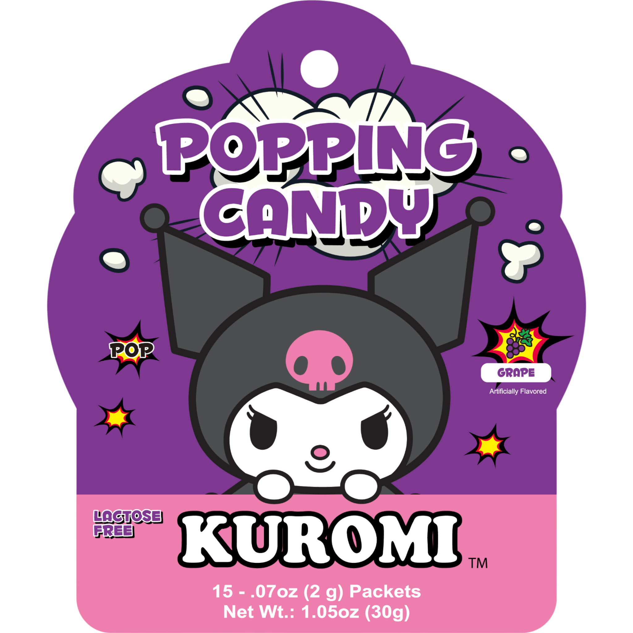 Sanrio Kuromi Grape Popping Candy 12 Count | Cow Crack Wholesale