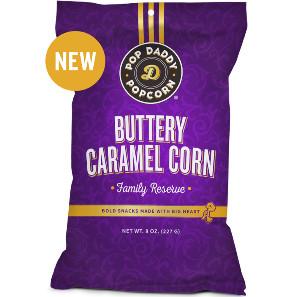 Pop Daddy Buttery Caramel Corn Popcorn 8 OZ Cow Crack Wholesale