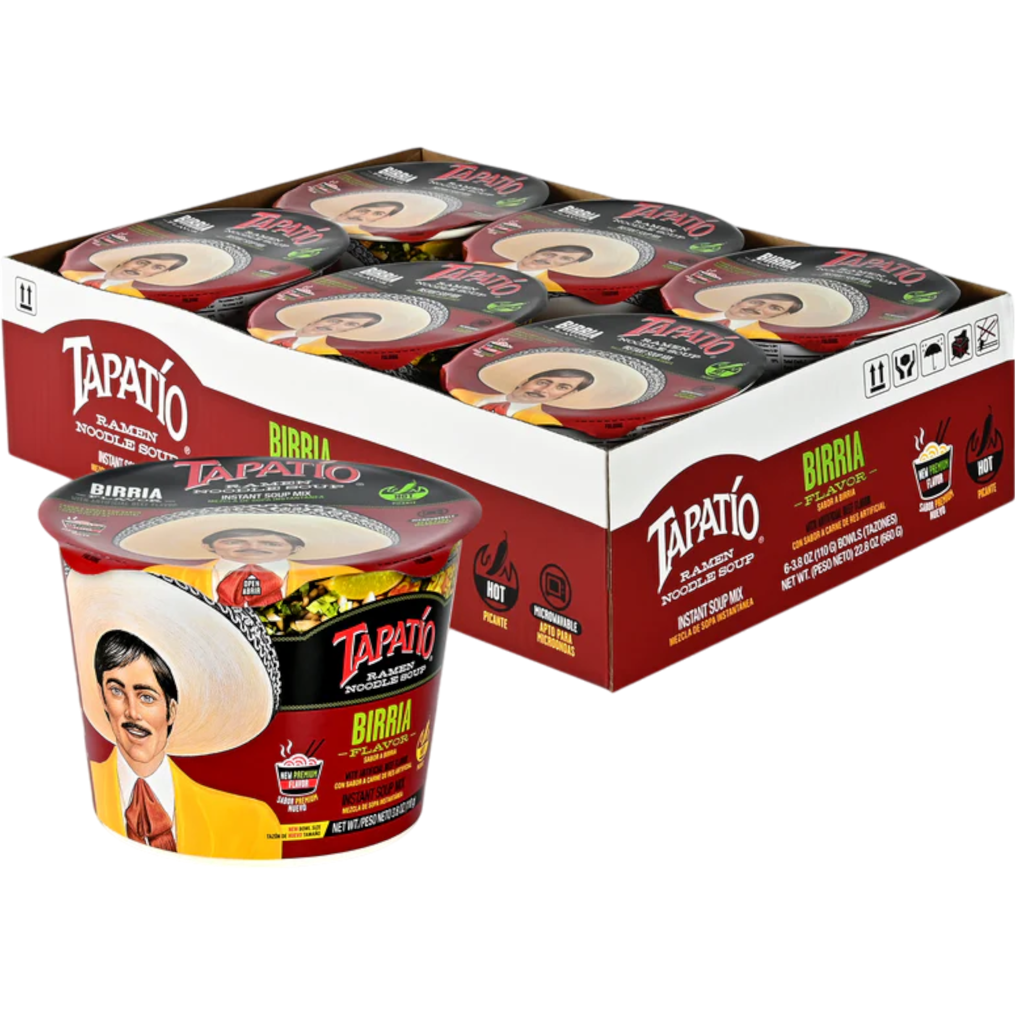 Tapatio Birria Ramen Noodle Soup 6 Count | Cow Crack Wholesale