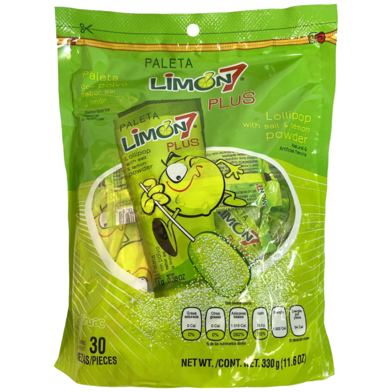 Limon 7 Plus Lollipop with Salt and Lemon Powder 30 Count