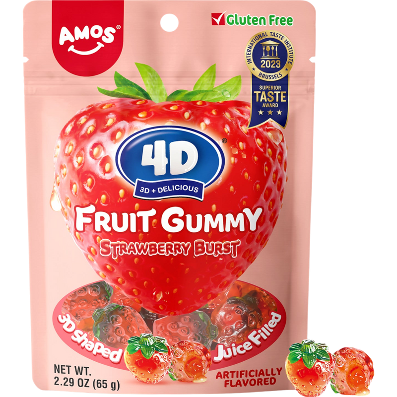 Amos 4D Strawberry Burst Gummy 12 Count