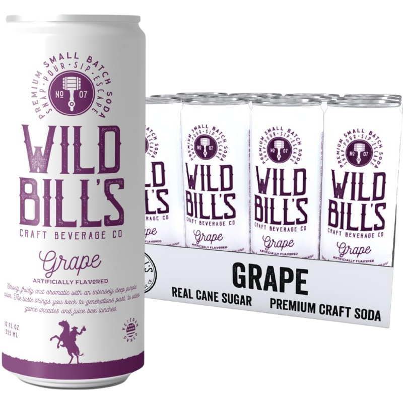 Wild Bill's Vanilla Grape Soda 12 Count