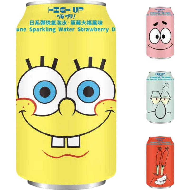 High Up Spongebob Strawberry Daifuku Soda 24 Count