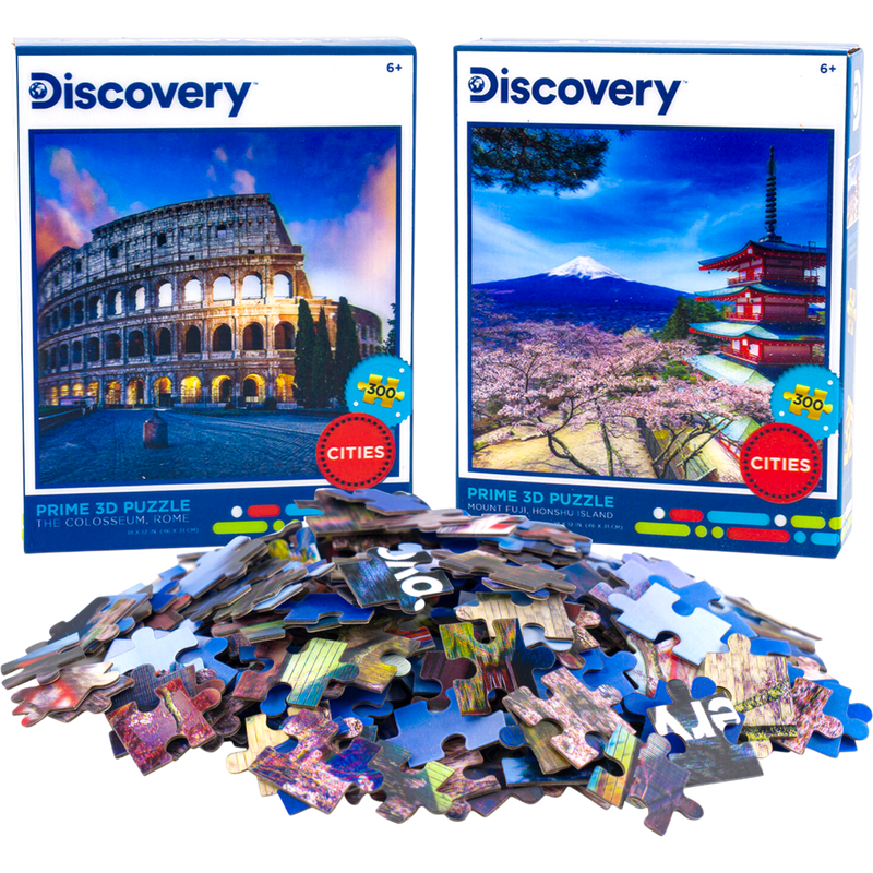 Discovery The Colosseum/Mount Fuji Prime 3D Puzzle Assorted 6 Count