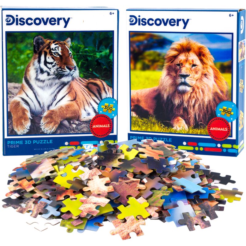 Discovery Wildlife Animal Prime 3D Puzzle Assorted 6 Count