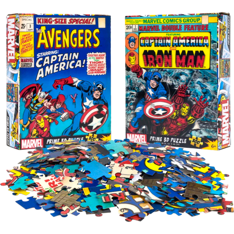 Marvel Captain America  and Avengers 300pc Prime 3D Puzzle Assorted 6 Count