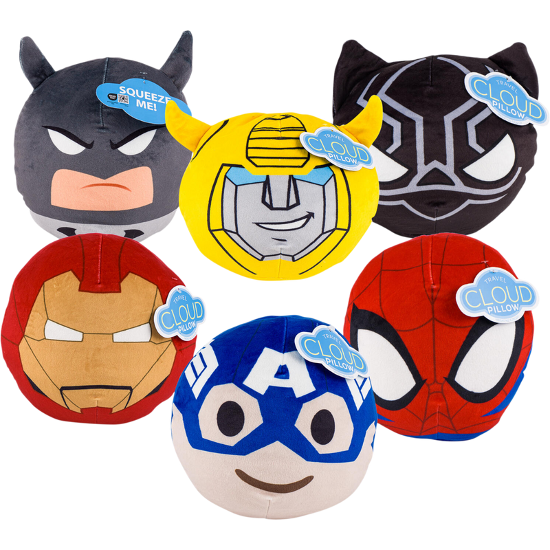 Assorted Superheroes 8" Travel Pillow Assorted 24 Count