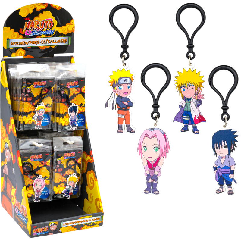 Naruto Keychain Display 48 Count | Cow Crack Wholesale