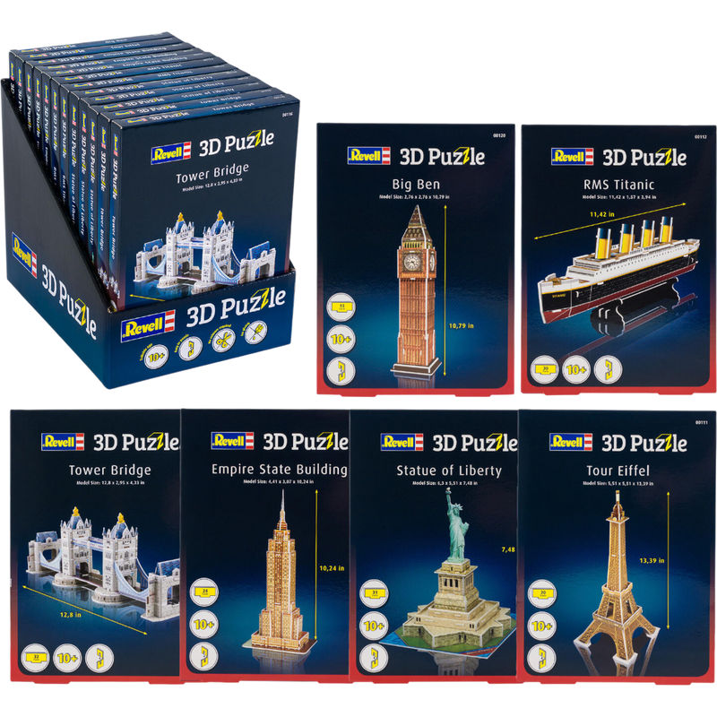 Revell Tower Bridge Small 3D Puzzle Model Kit 12 Count