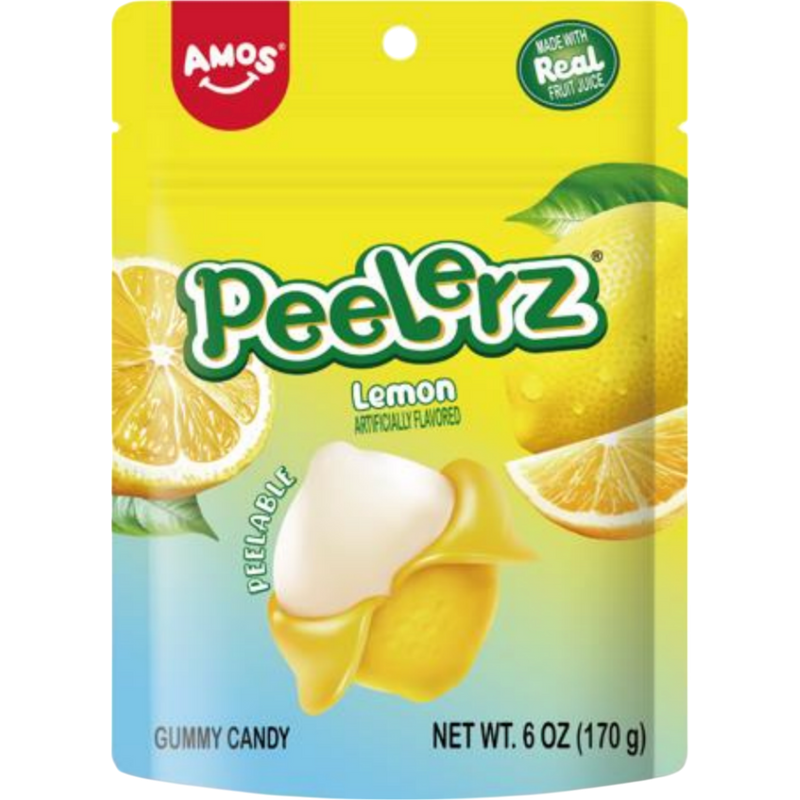Amos Peelerz Lemon 6 oz 12 Count