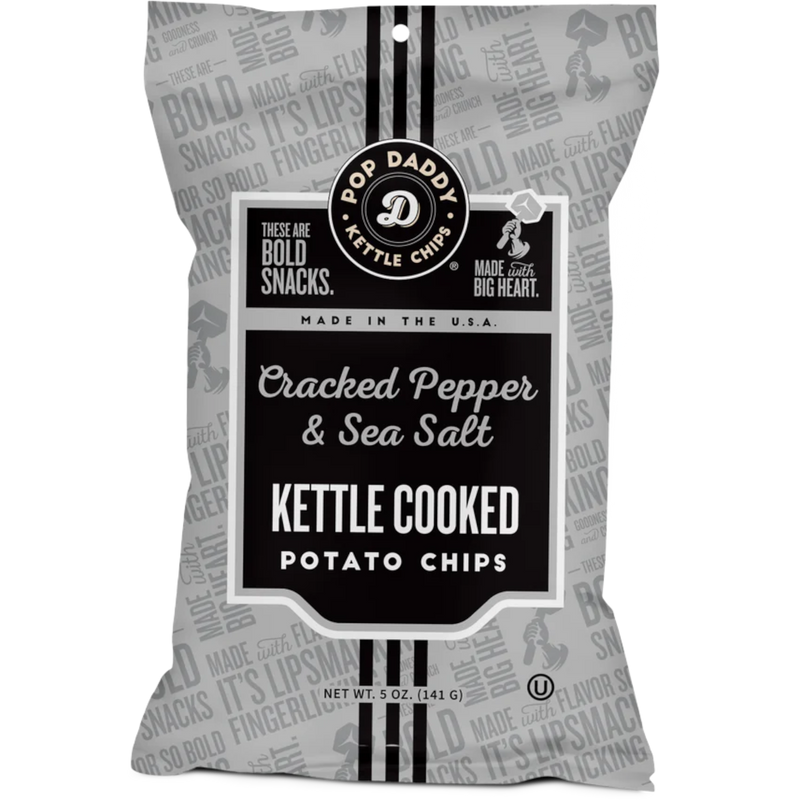 Pop Daddy Kettle Chips Cracked Pepper & Sea Salt 5 oz