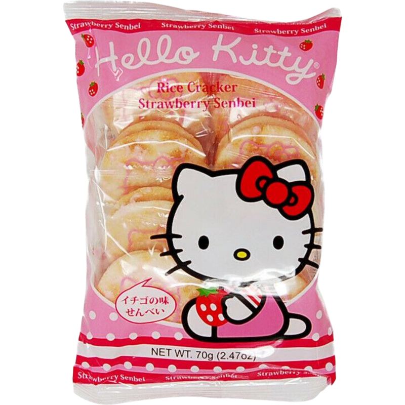 Hello Kitty Rice Cracker Strawberry Senbei 12 Count