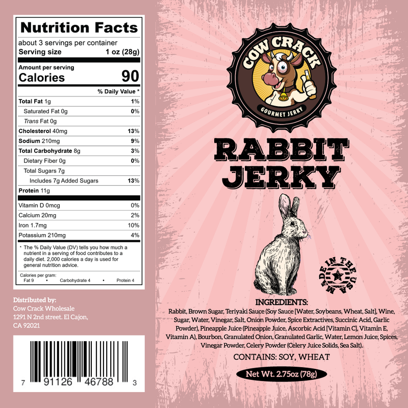 Cow Crack Rabbit Jerky 2.75 oz