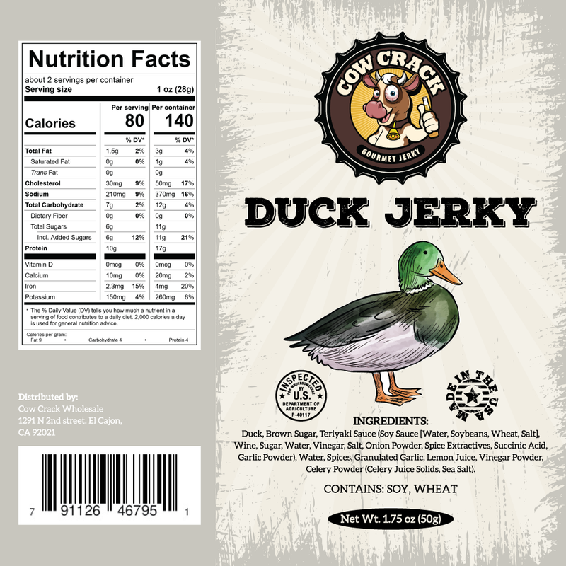 Cow Crack Duck Jerky 1.75 oz