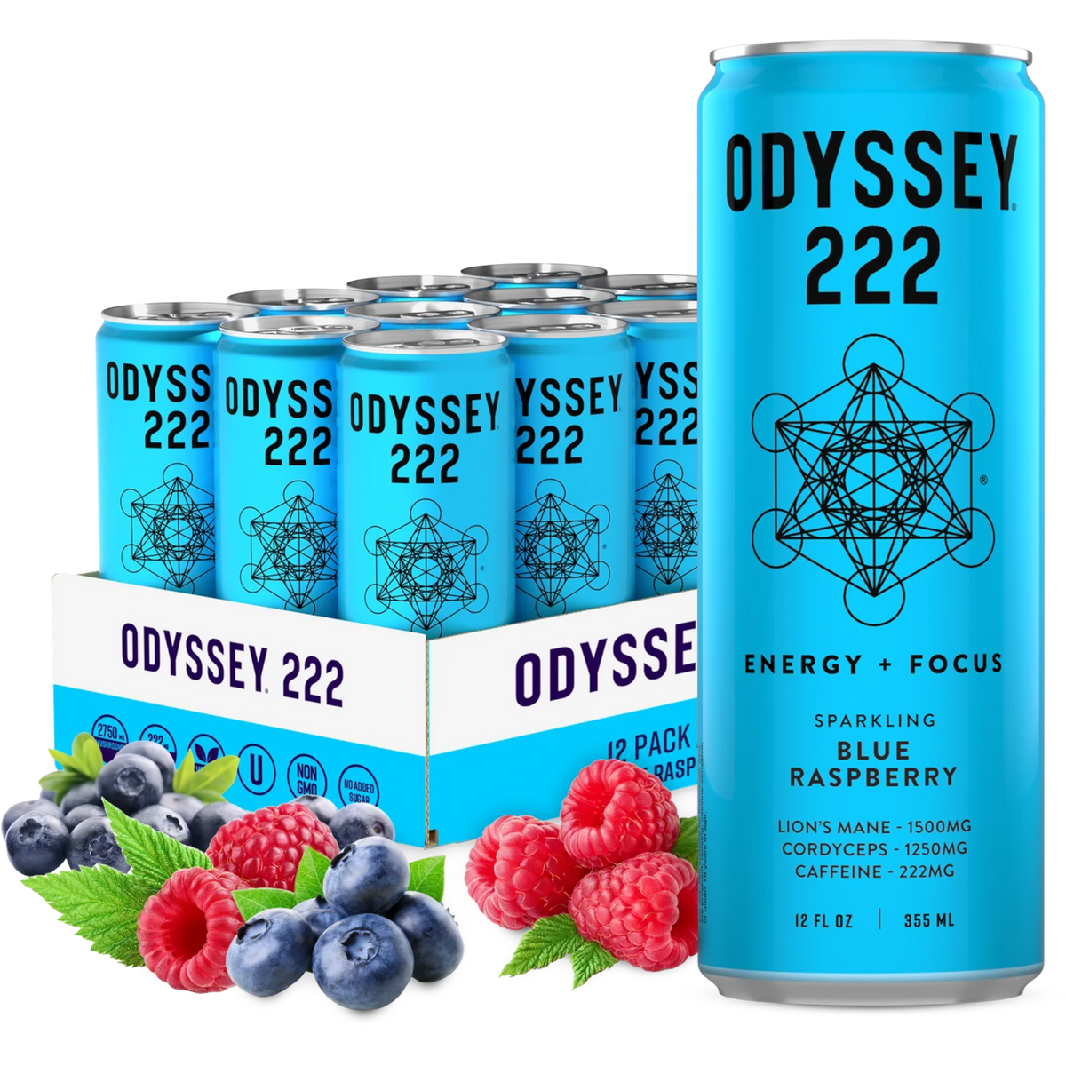 Odyssey Elixir 222 Blue Raspberry 12 Count | Cow Crack Wholesale