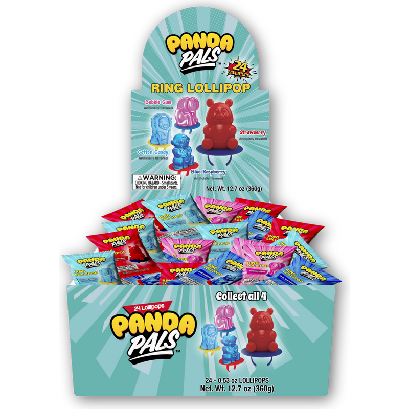 Panda Pals Ring Lollipop 24 Count