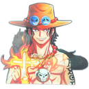One Piece Ace Anime 3D Sticker