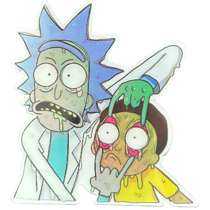 Rick & Morty Anime 3D Sticker