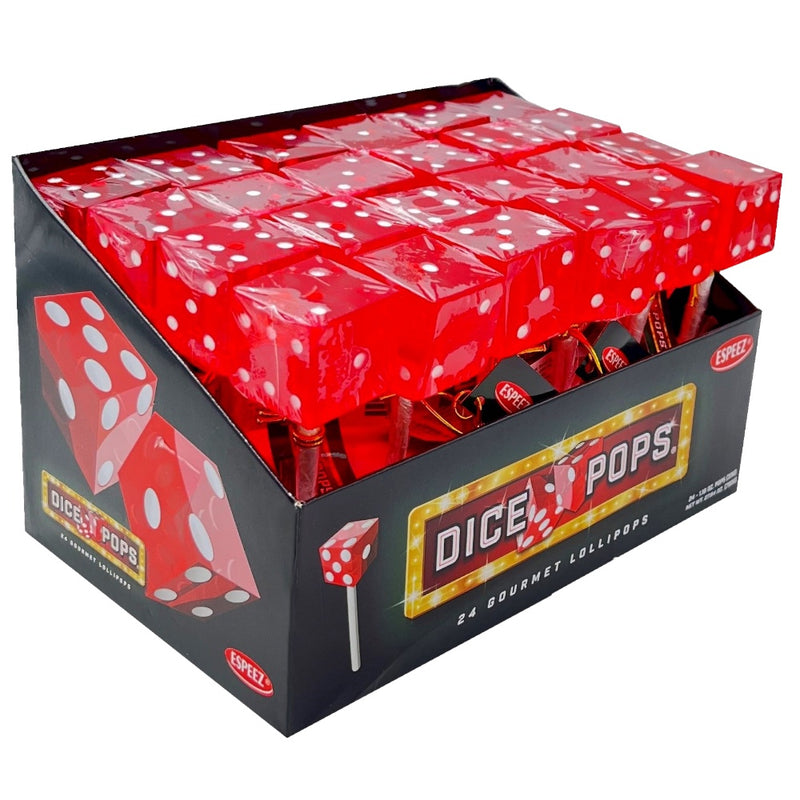 Dice Pop Lollipop Red 24 Count