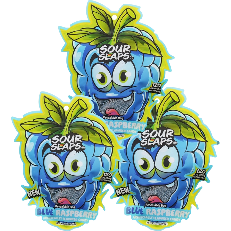 Blue Raspberry Sour Rips Sour Slaps Blue Raspberry 12 Count | Cow Crack Wholesale