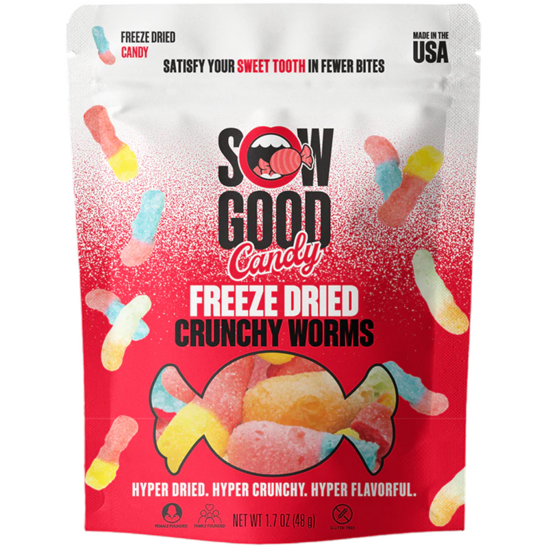 Sow Good Freeze Dried Crunchy Worms 1.7 oz