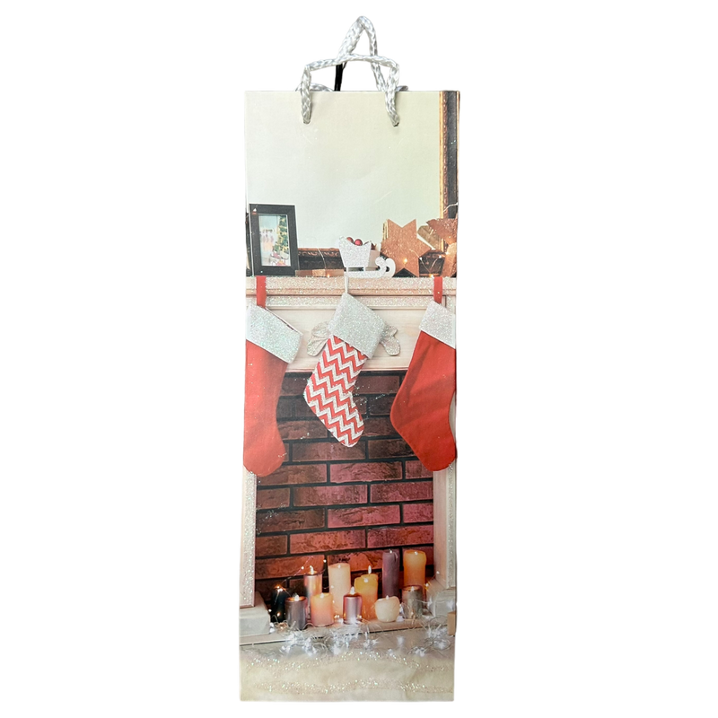 Wine Gift Bag- Christmas Stocking Design