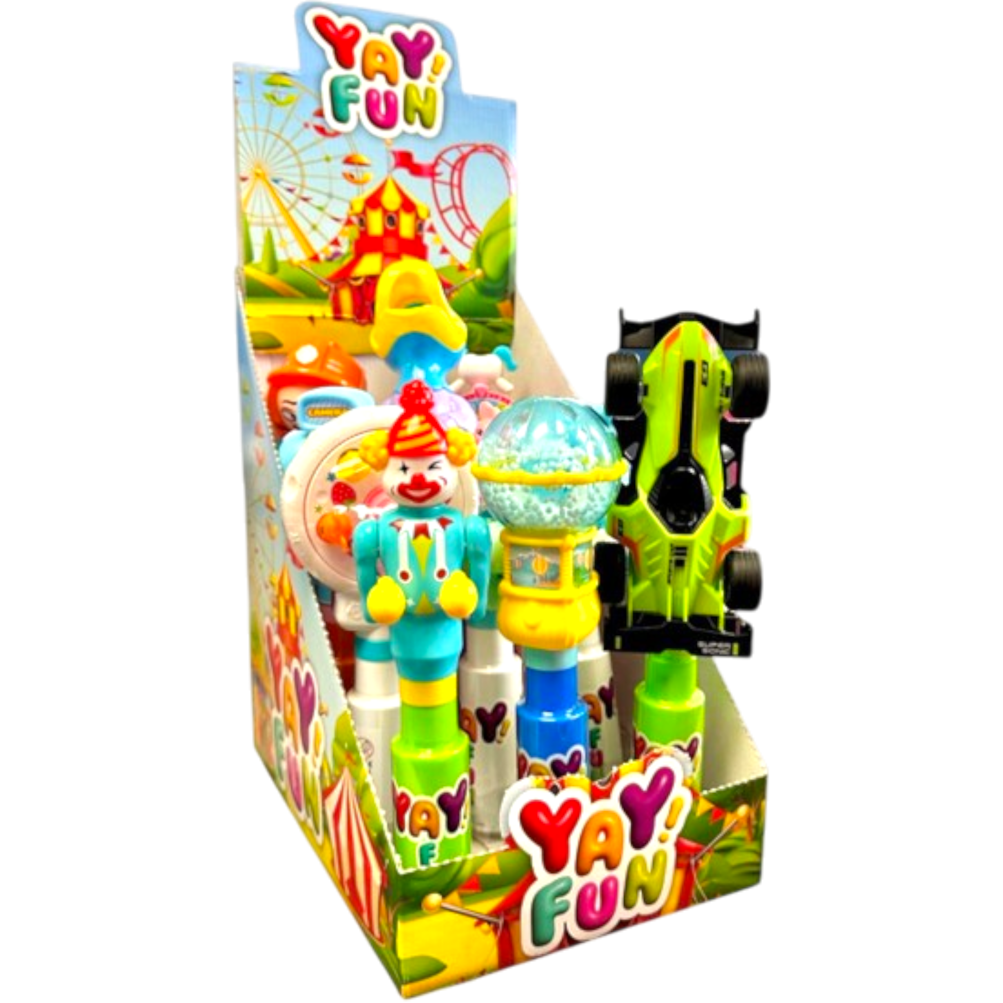 Yay Fun Toy Candy With Lollipop 12 Count | Cow Crack Wholesale