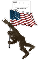 Big Foot Flag Sticker 6 Count