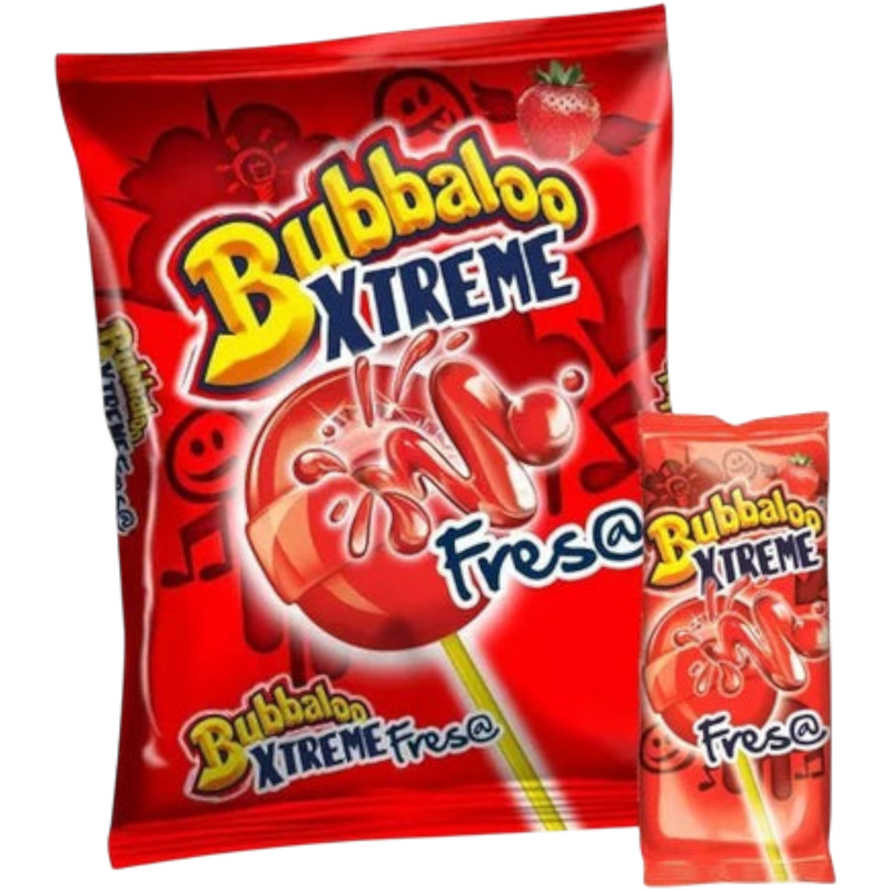 Bubbaloo Xtreme Mora Fresa Lollipop 20 Count