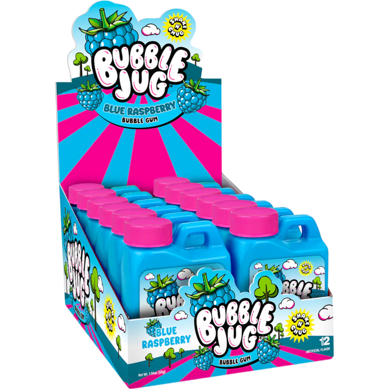 Bubble Jug Blue Raspberry Bubble Gum 12 Count