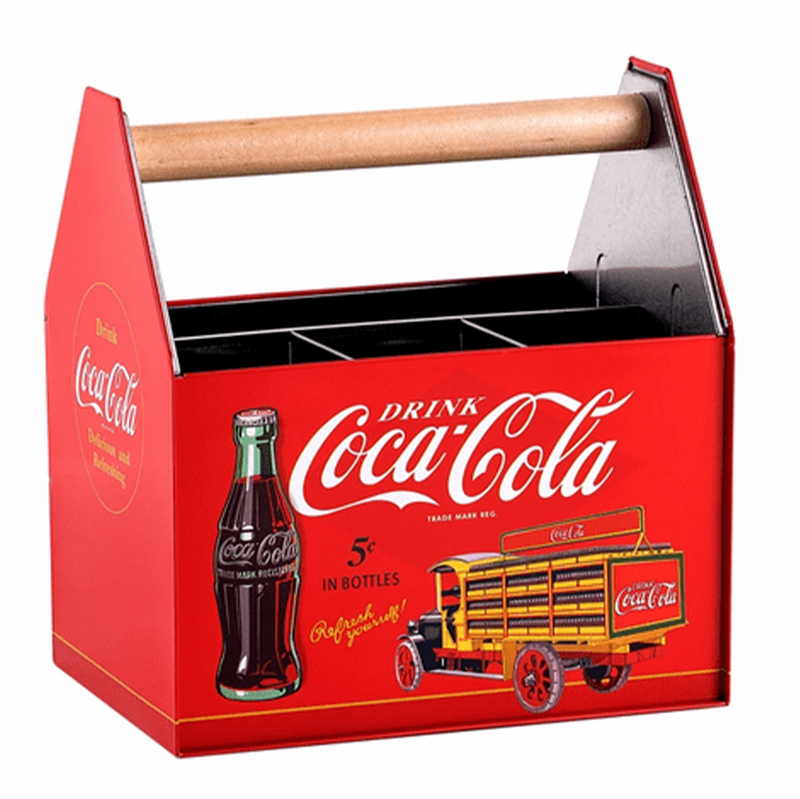 Coke Utensil Caddy Tin with Handle