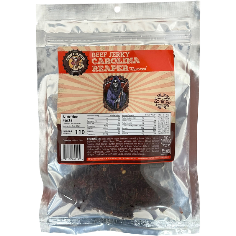 Cow Crack Carolina Reaper Beef Jerky 3 oz