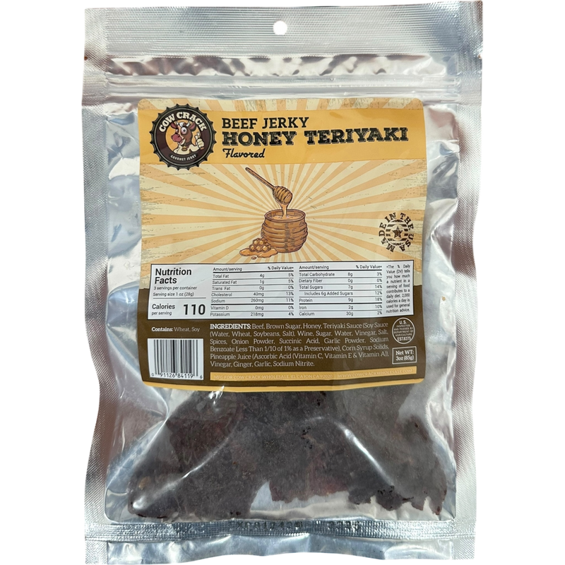 Cow Crack Honey Teriyaki Beef Jerky 3 oz