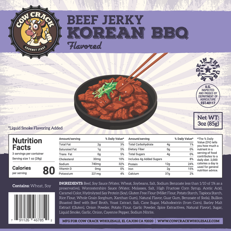 Cow Crack Korean BBQ Beef Jerky 3 oz