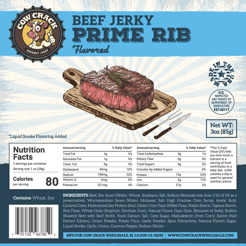 Cow Crack Prime Rib Beef Jerky 3 oz