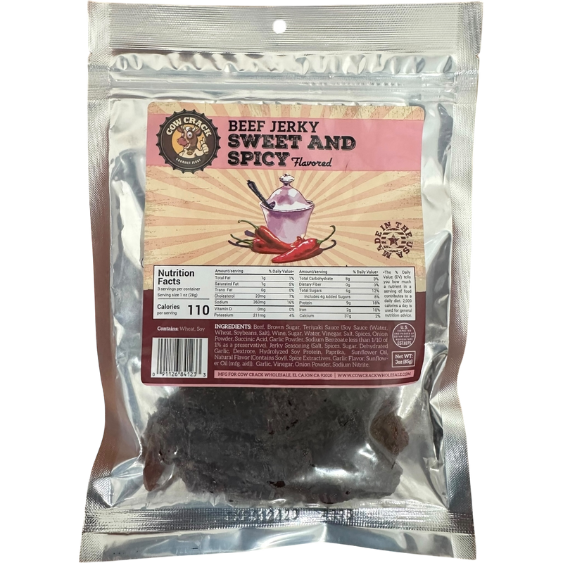 Cow Crack Sweet and Spicy Beef Jerky 3 oz