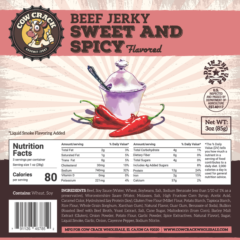 Cow Crack Sweet and Spicy Beef Jerky 3 oz