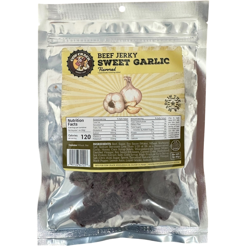 Cow Crack Sweet Garlic Beef Jerky 3 oz