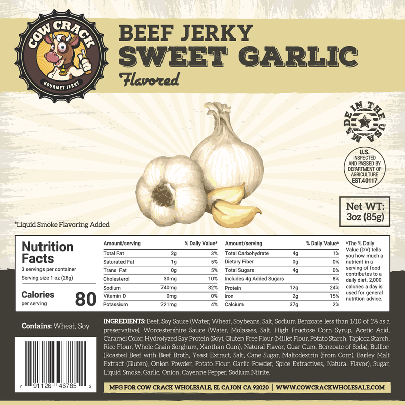 Cow Crack Sweet Garlic Beef Jerky 3 oz