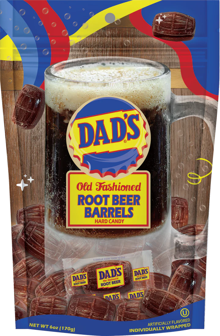 Dad's Root Beer Barrels Hard Candy Peg Bag 6 Count