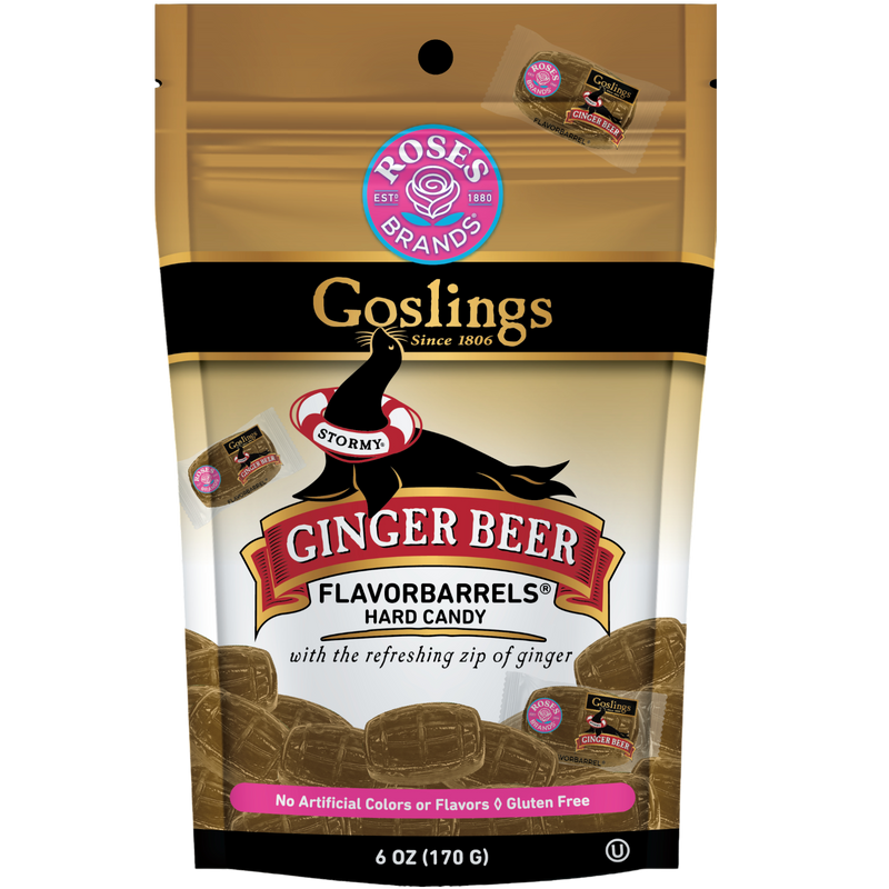 Goslings Ginger Beer Barrels Hard Candy Peg Bag 6 Count