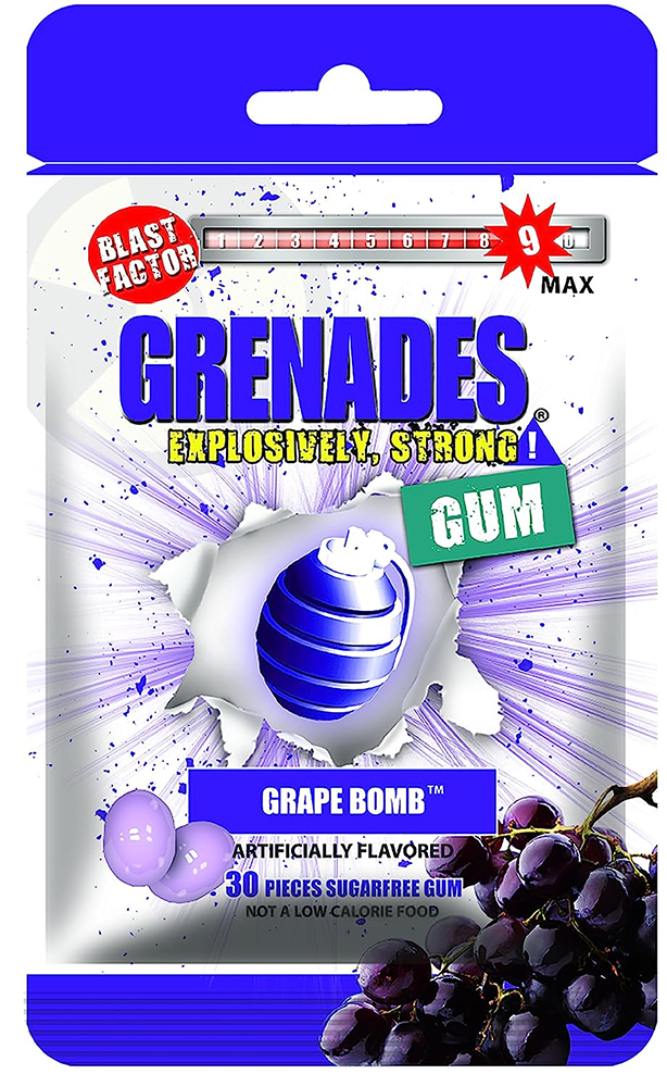 Grenades Gum Grape Bomb 30 Count Bag