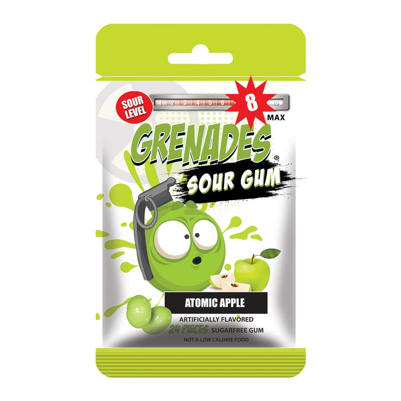 Grenades Sour Gum Atomic Apple 30 Count Bag