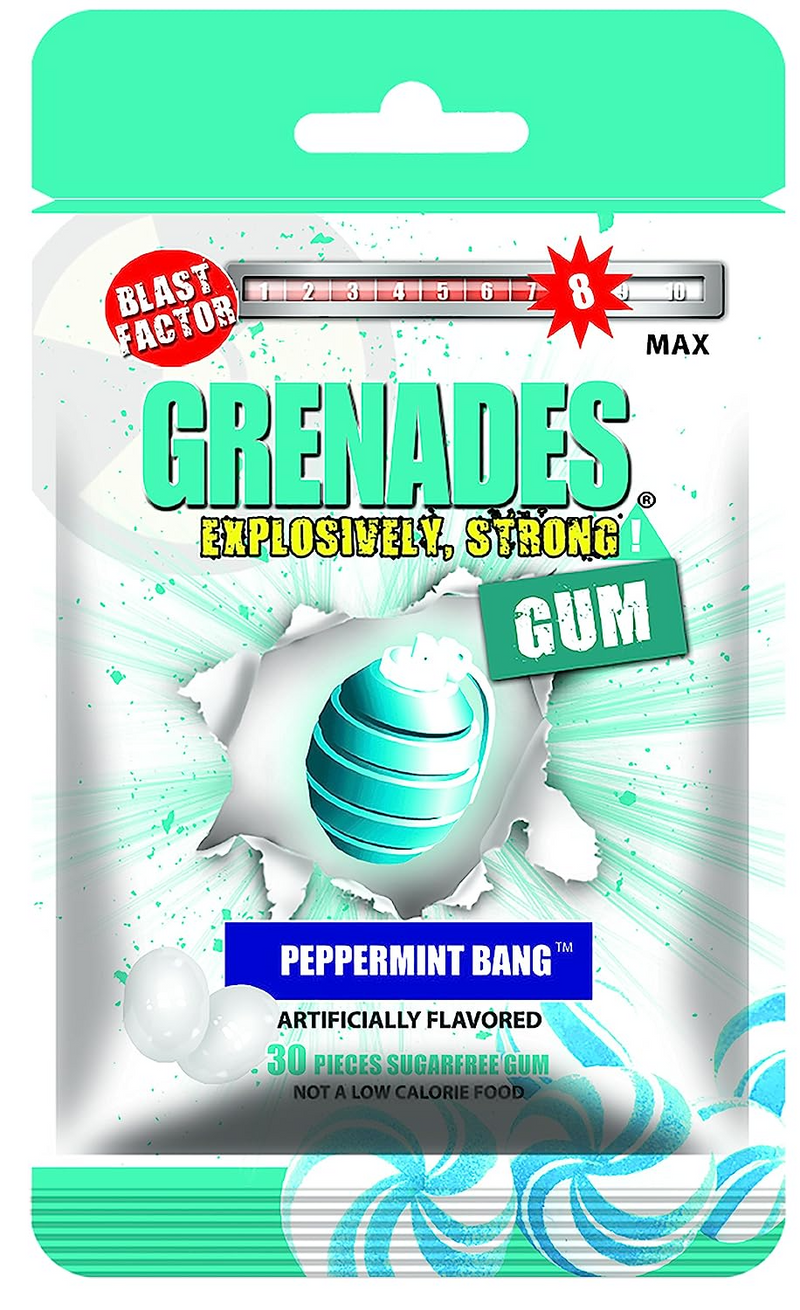 Grenades Gum Peppermint Bang 30 Count Bag
