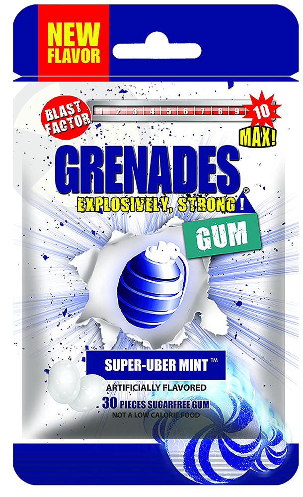 Grenades Gum Super-Uber Mint 30 Count Bag